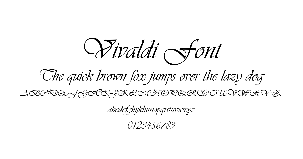 Vivaldi Font preview