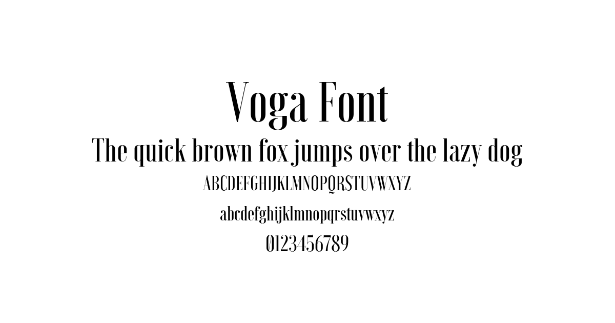Voga Font font preview