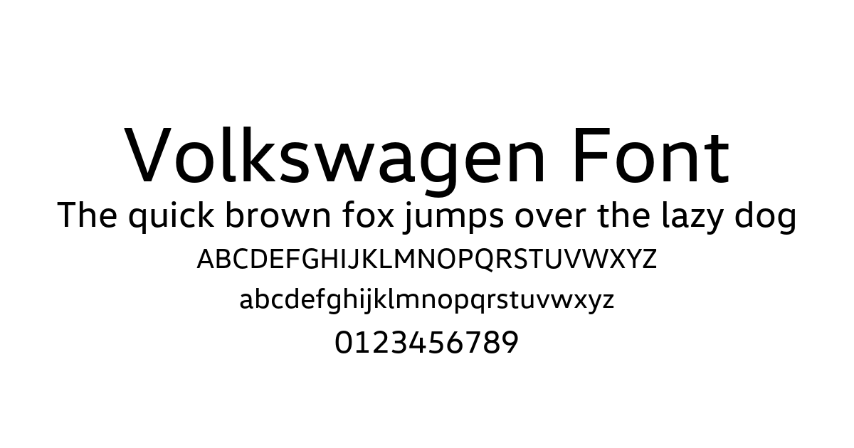 Volkswagen Font font preview