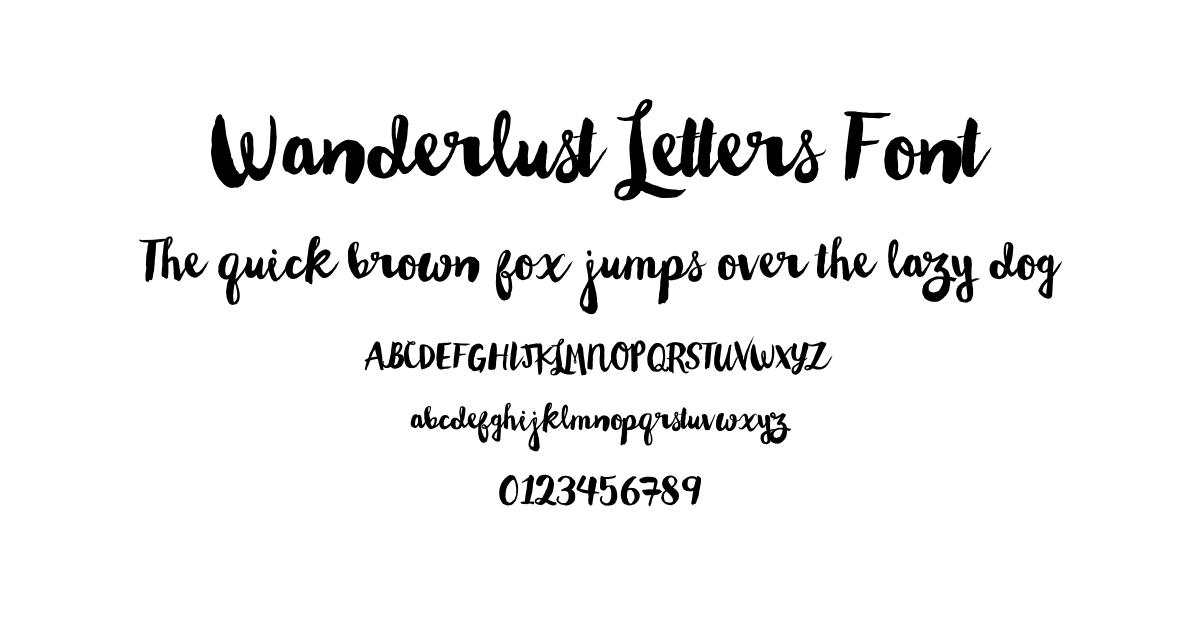 Wanderlust Letters Font font preview