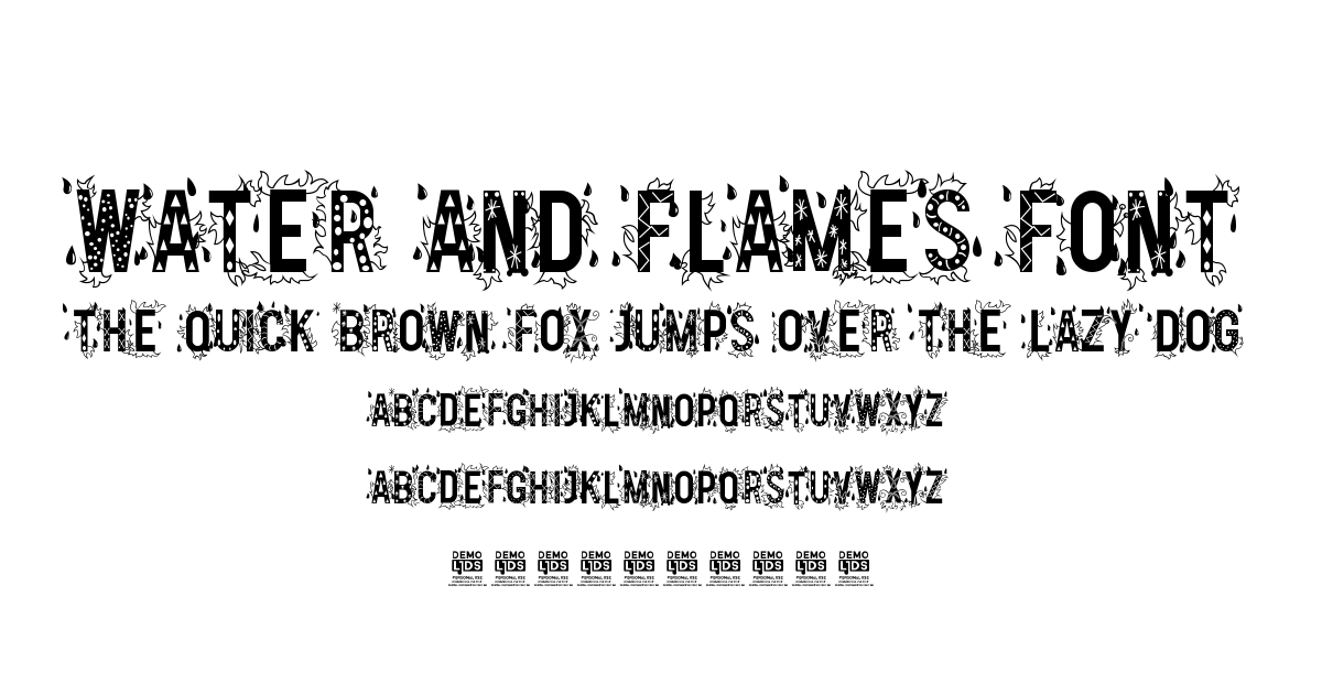 Water and Flames Font preview