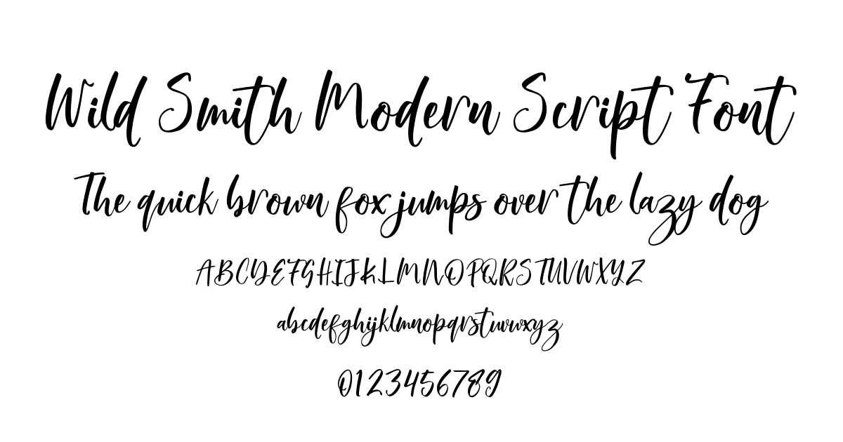 Wild Smith Modern Script Font font preview