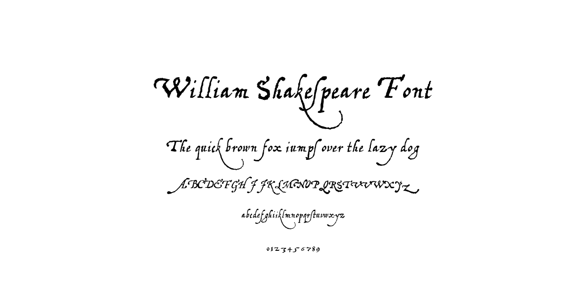 William Shakespeare Font font preview