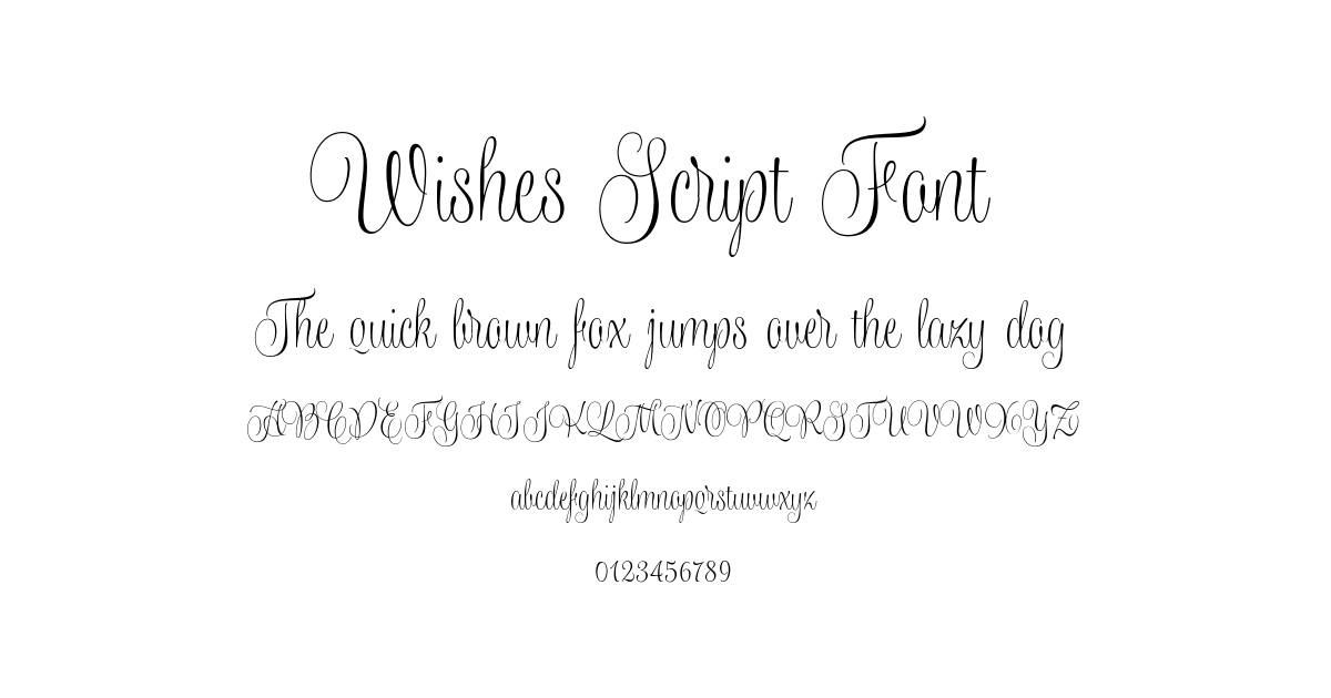 Wishes Script Font font preview