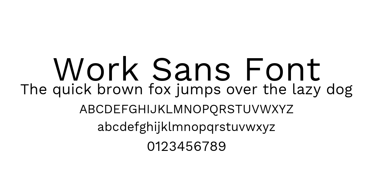 Work Sans Font preview