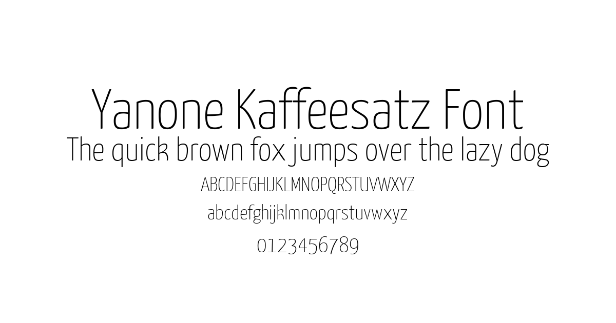 Yanone Kaffeesatz Font font preview