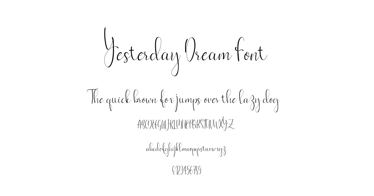 Yesterday Dream Font preview