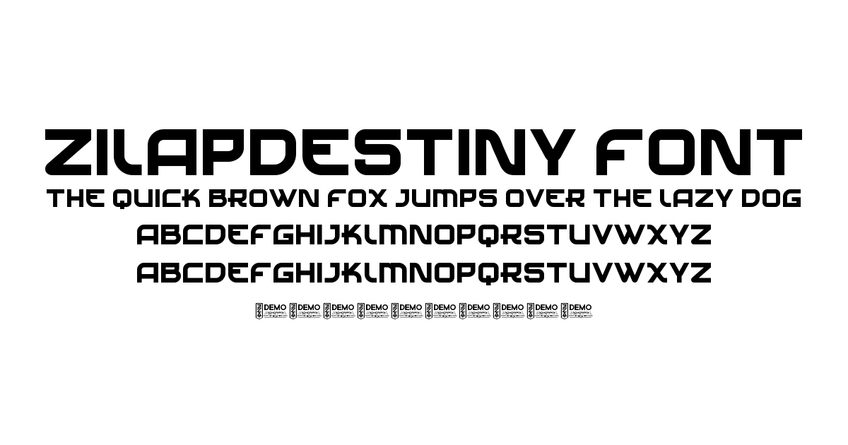 ZilapDestiny Font font preview