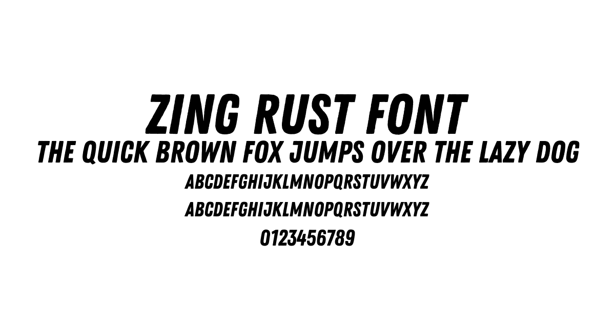 Zing Rust Font font preview
